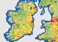 11月的地图-爱尔兰从国外:爱尔兰土地覆盖和土地利用